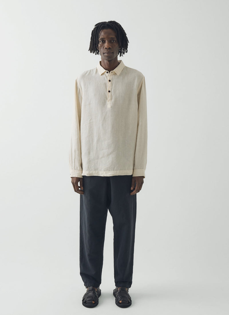 Loop Button Linen Shirt | Parchment