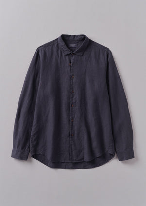 Loop Button Linen Shirt | Slate