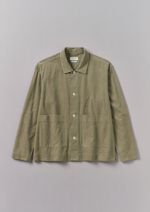 Soft Organic Cord Relaxed Shirt | Green Stone