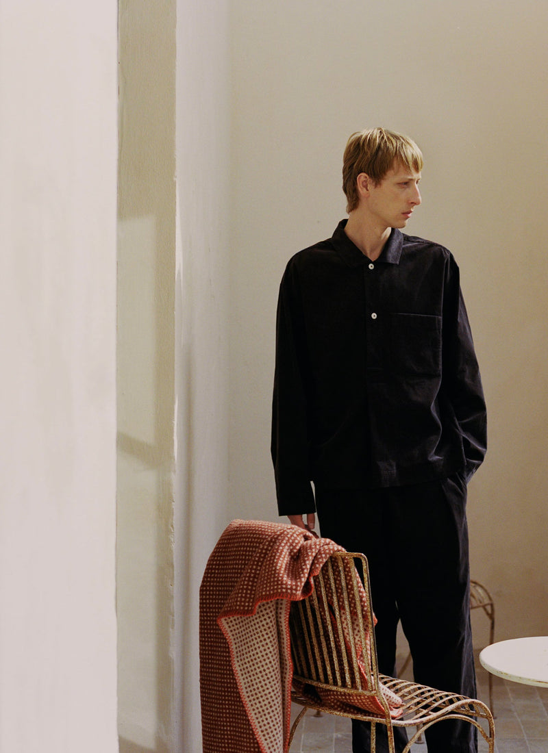 Organic Cord Smock Popover Shirt | Bitter Chocolate