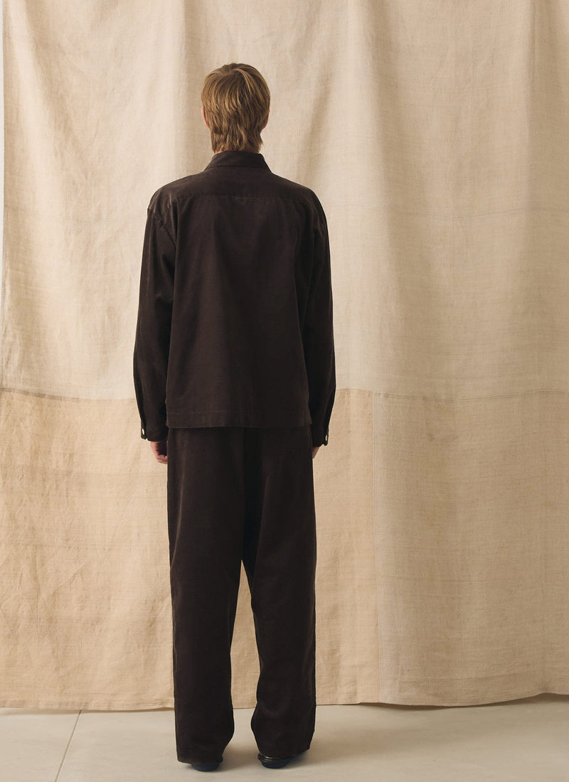 Organic Cord Smock Popover Shirt | Bitter Chocolate