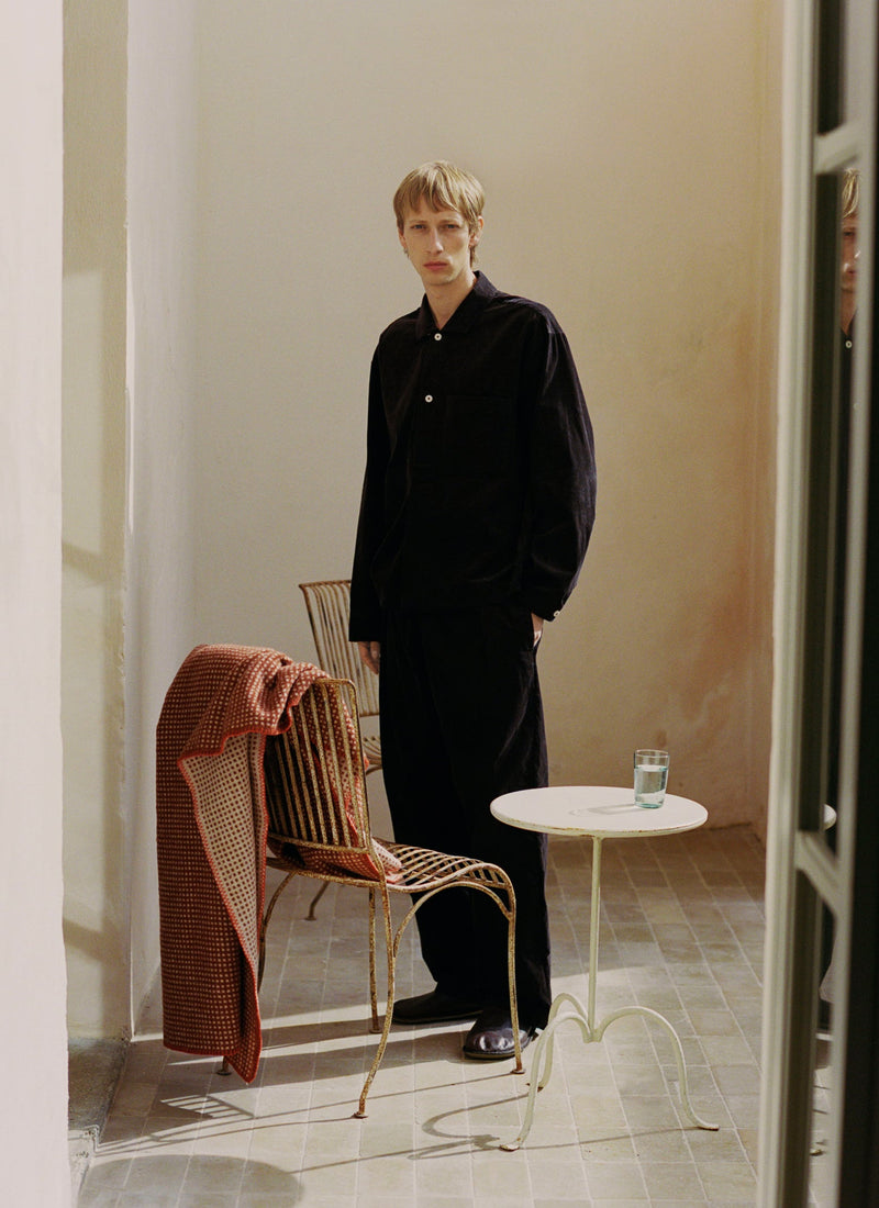 Organic Cord Smock Popover Shirt | Bitter Chocolate