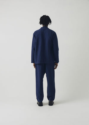 Alfie Garment Dyed Herringbone Trousers | Dark Indigo