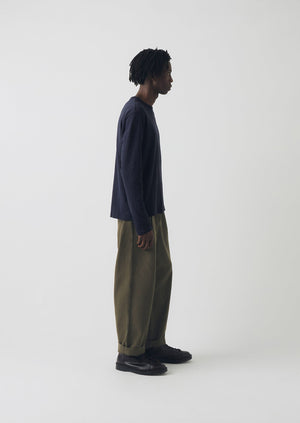 Bill Cotton Wide Leg Trousers | Dark Olive