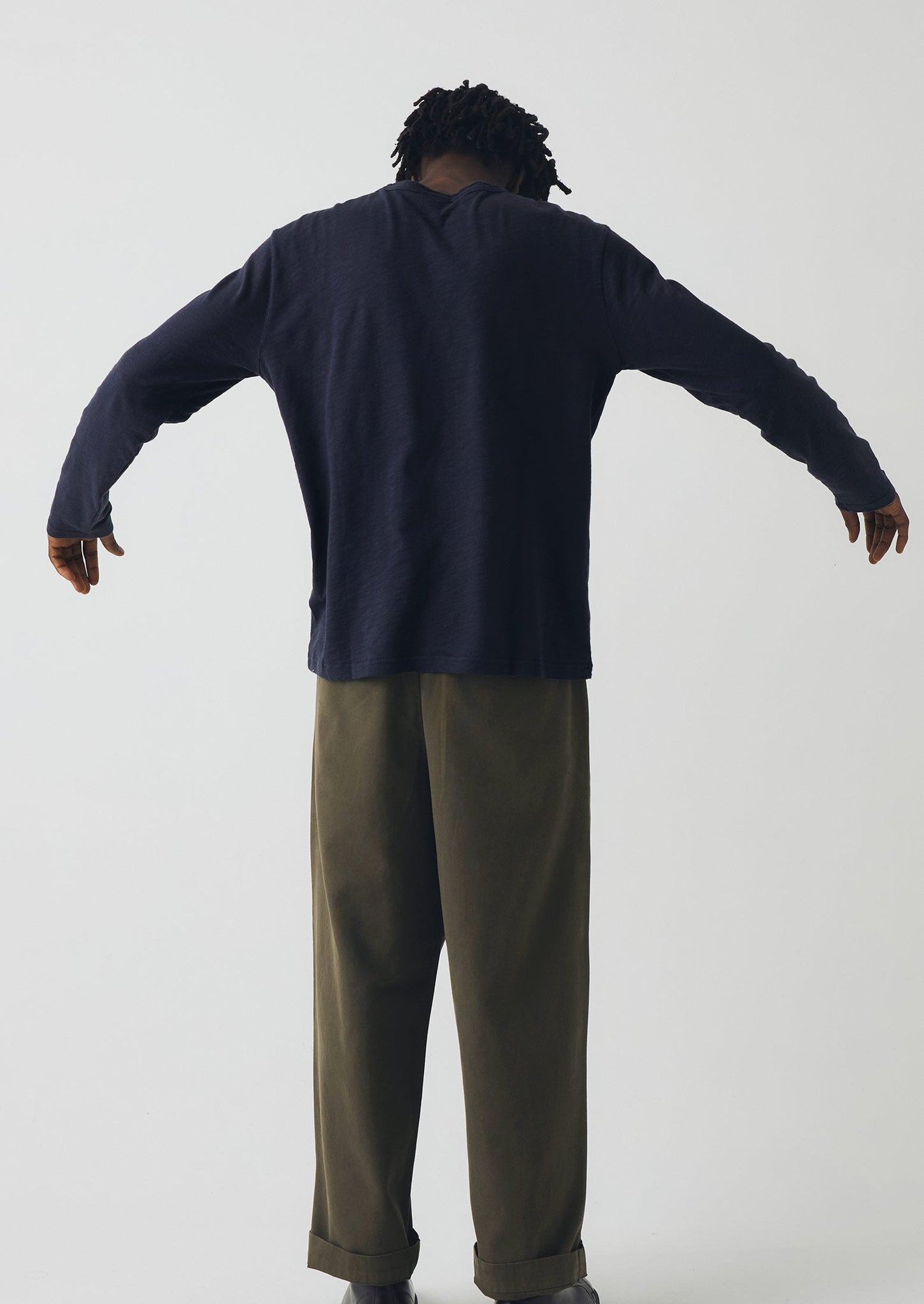 Bill Cotton Wide Leg Trousers | Dark Olive