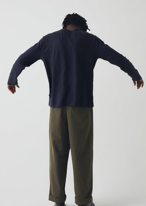 Bill Cotton Wide Leg Trousers | Dark Olive