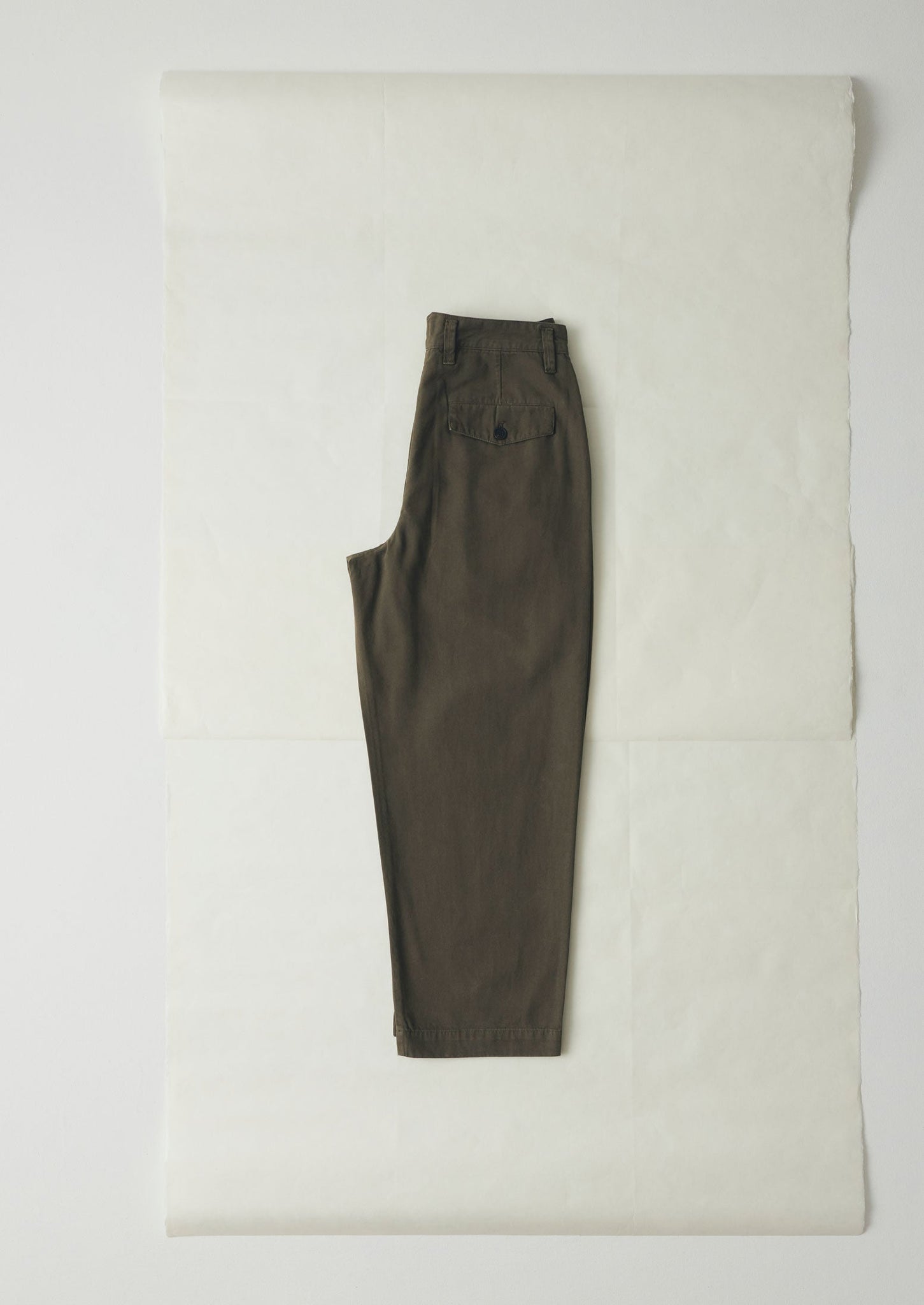Bill Cotton Wide Leg Trousers | Dark Olive