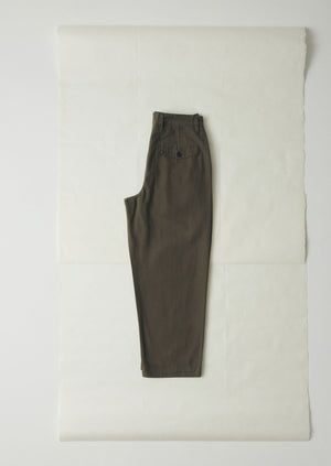 Bill Cotton Wide Leg Trousers | Dark Olive