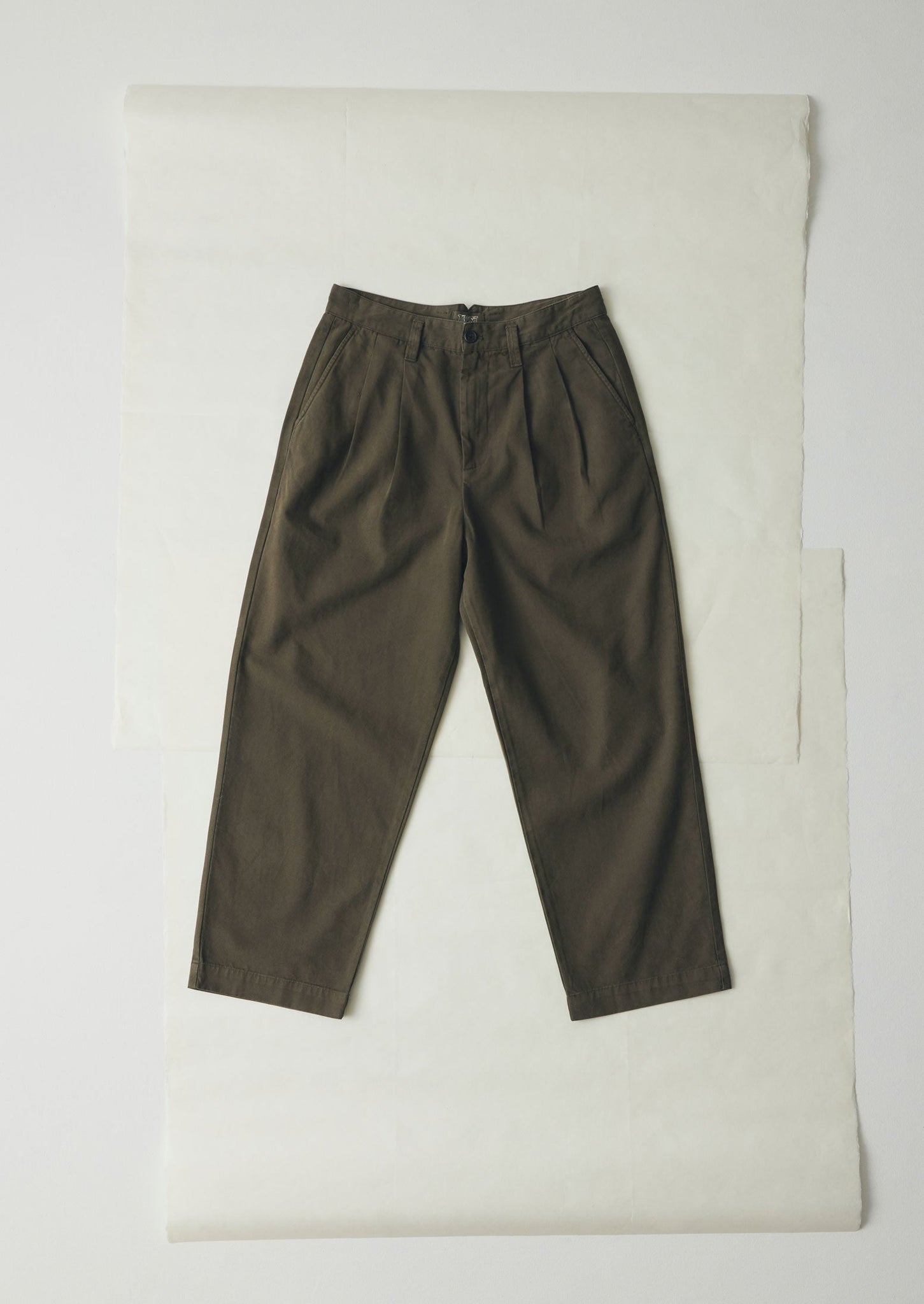 Bill Cotton Wide Leg Trousers | Dark Olive