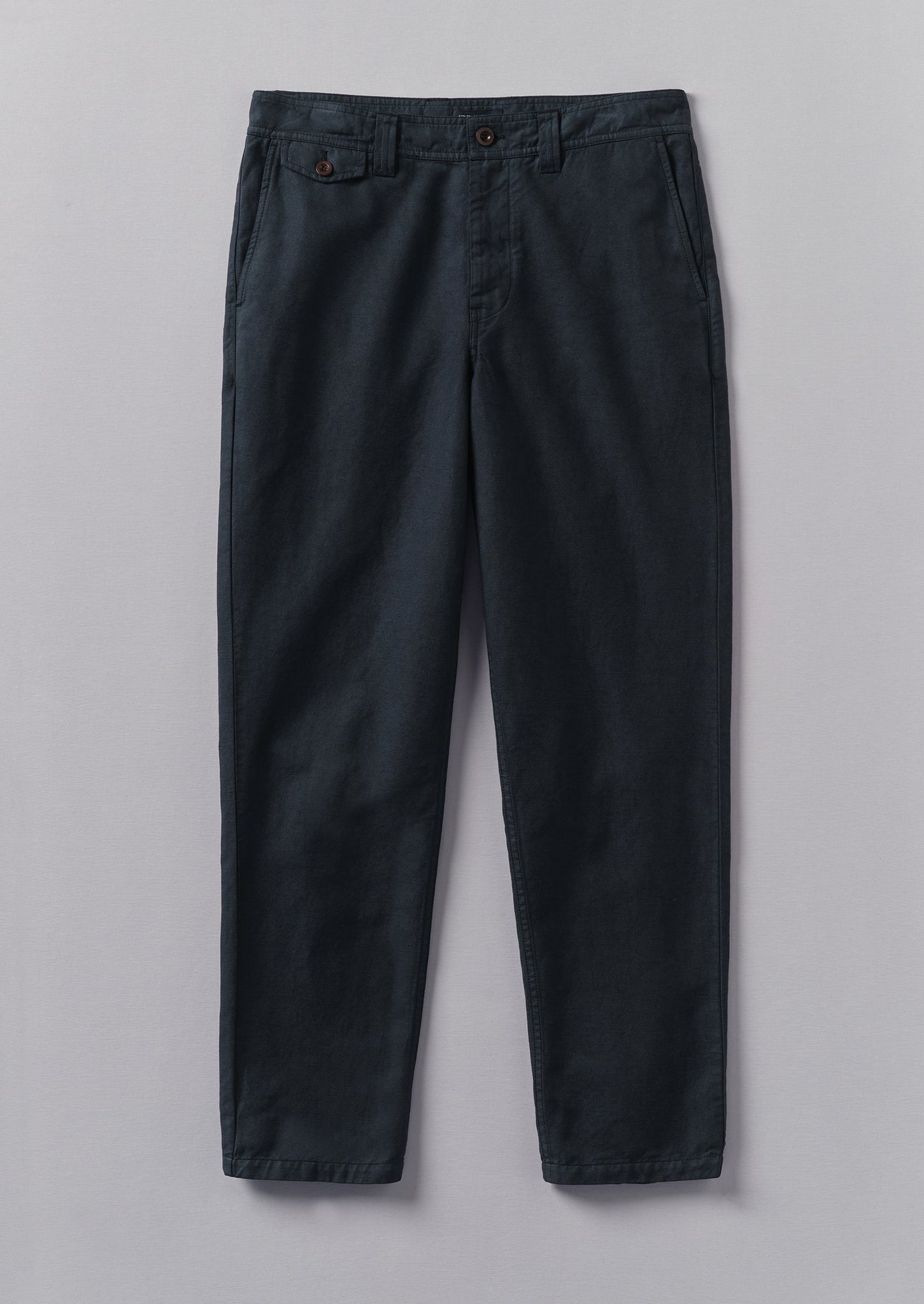 Norv Cotton Linen Tapered Trousers | Dark Navy
