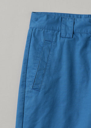 Garment Dyed Organic Cotton Tapered Trousers | Flask Blue