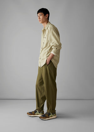 Garment Dyed Organic Cotton Tapered Trousers | Artichoke