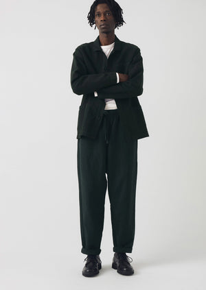 Alfie Garment Dyed Herringbone Trousers | Washed Black