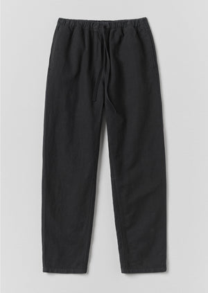 Alfie Garment Dyed Herringbone Trousers | Washed Black