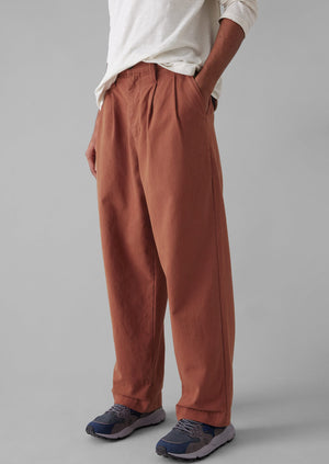 Bill Cotton Wide Leg Trousers | Red Granite