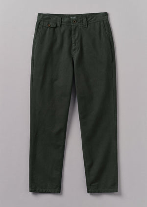 Norv Garment Dyed Tapered Trousers | Dark Mineral Green