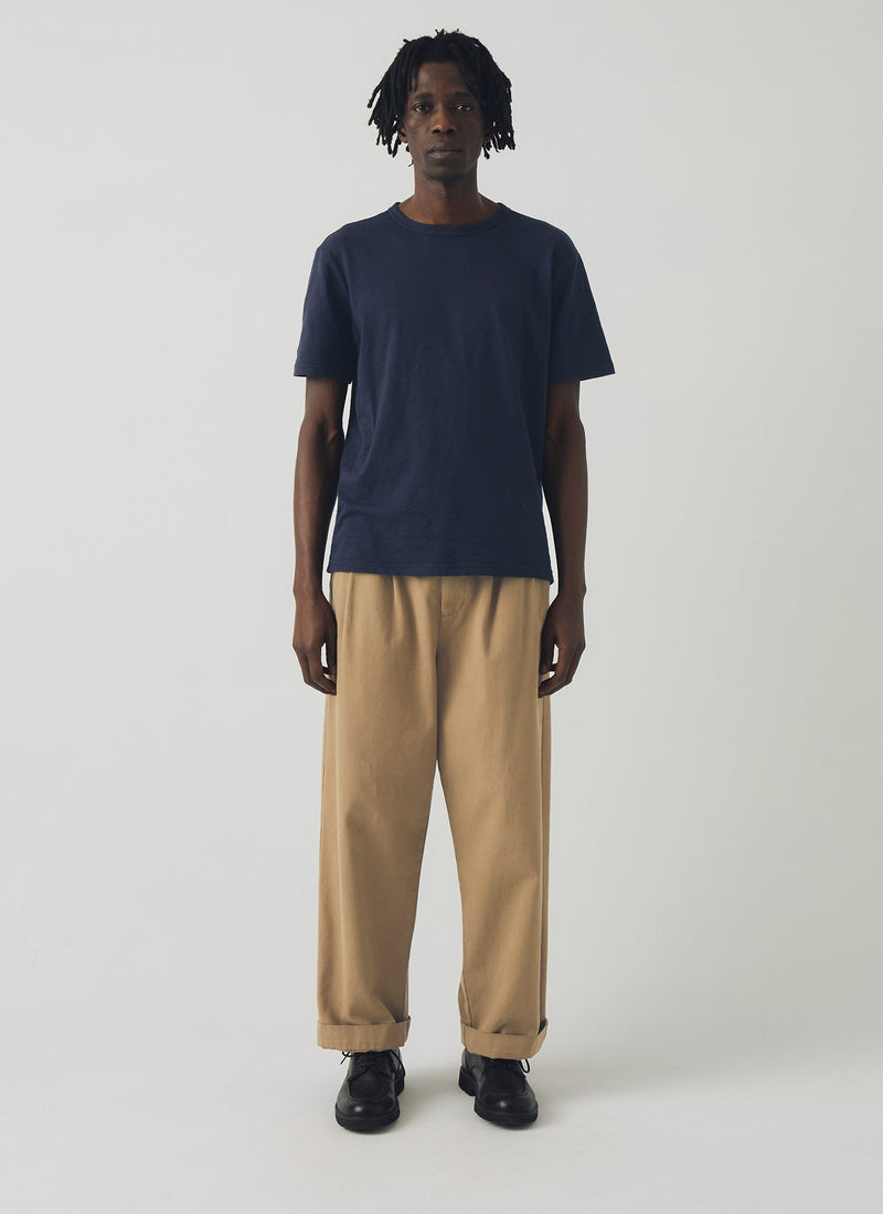 Bill Cotton Canvas Wide Leg Trousers | Ash Brown