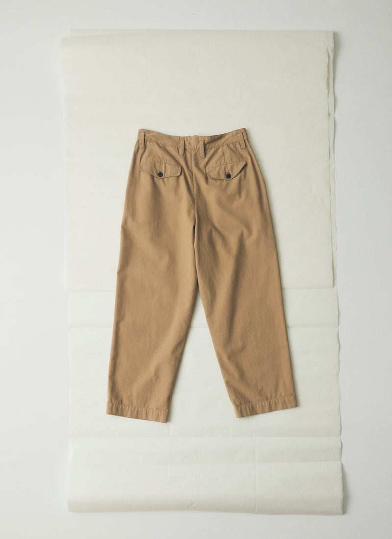 Bill Cotton Canvas Wide Leg Trousers | Ash Brown