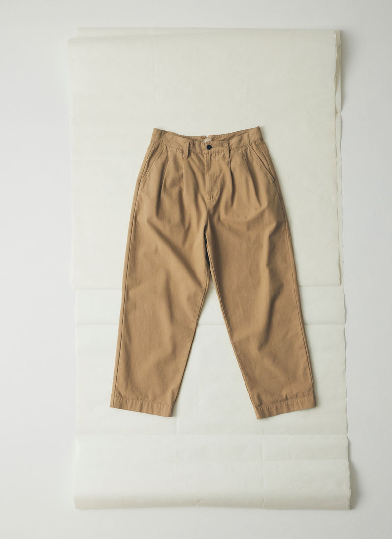 Bill Cotton Canvas Wide Leg Trousers | Ash Brown