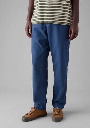 Canvas Cotton Drawstring Trousers | Engineer Blue