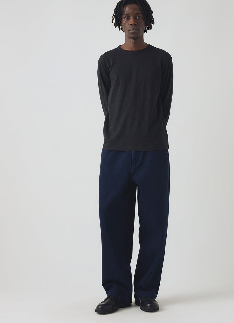Japanese Denim Wide Leg Trousers | Indigo