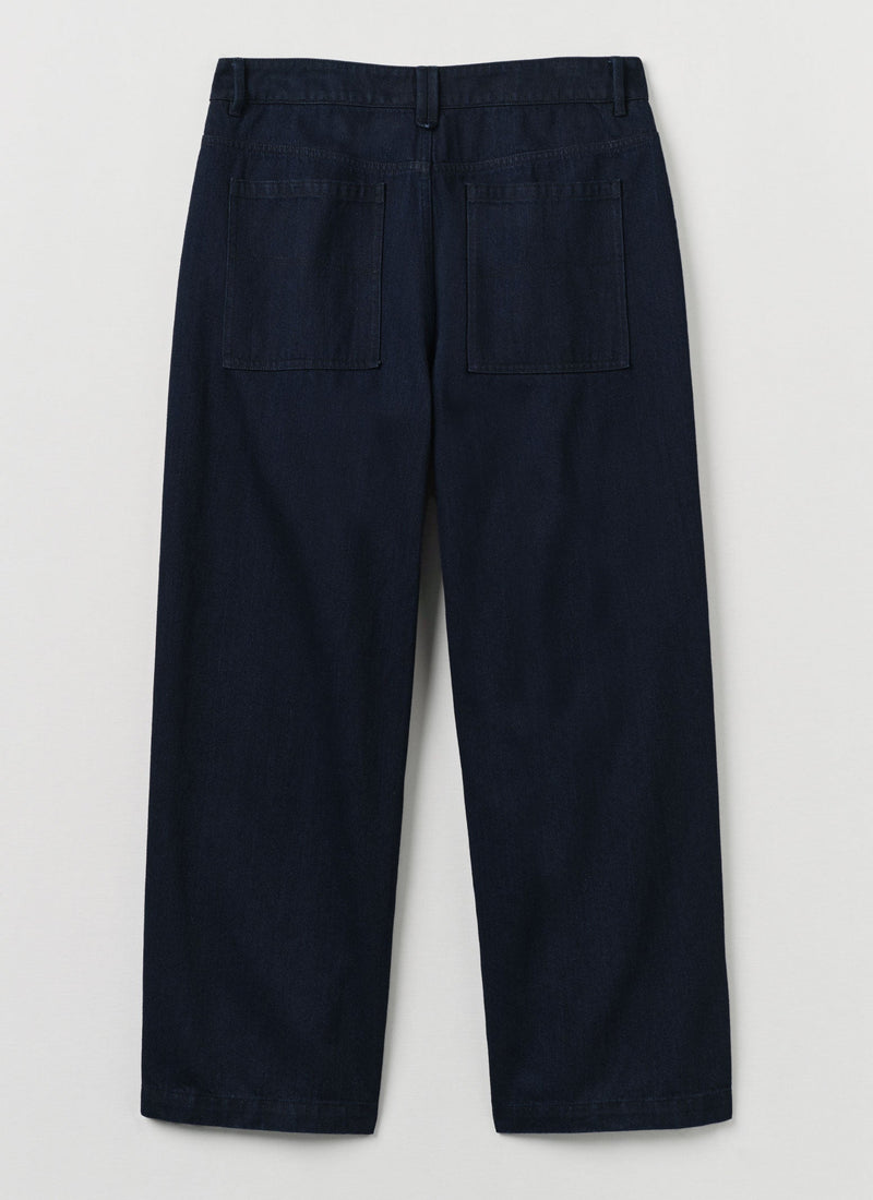 Japanese Denim Wide Leg Trousers | Indigo