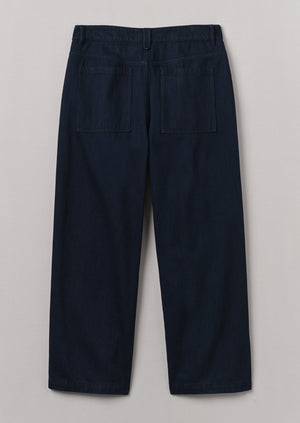 Denim Wide Leg Trousers | Indigo