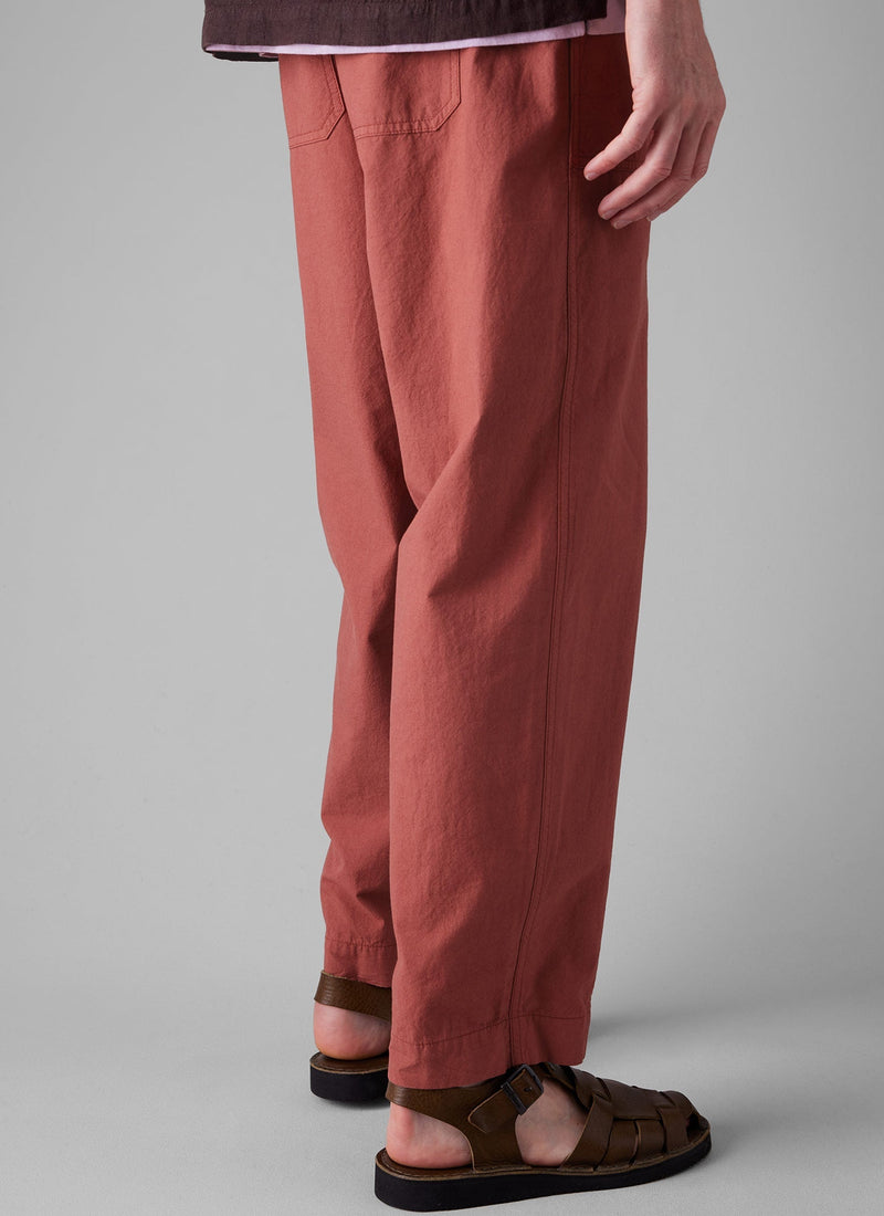 Cotton Linen Workwear Trousers | Red Brick