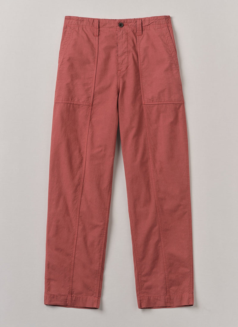 Cotton Linen Workwear Trousers | Red Brick