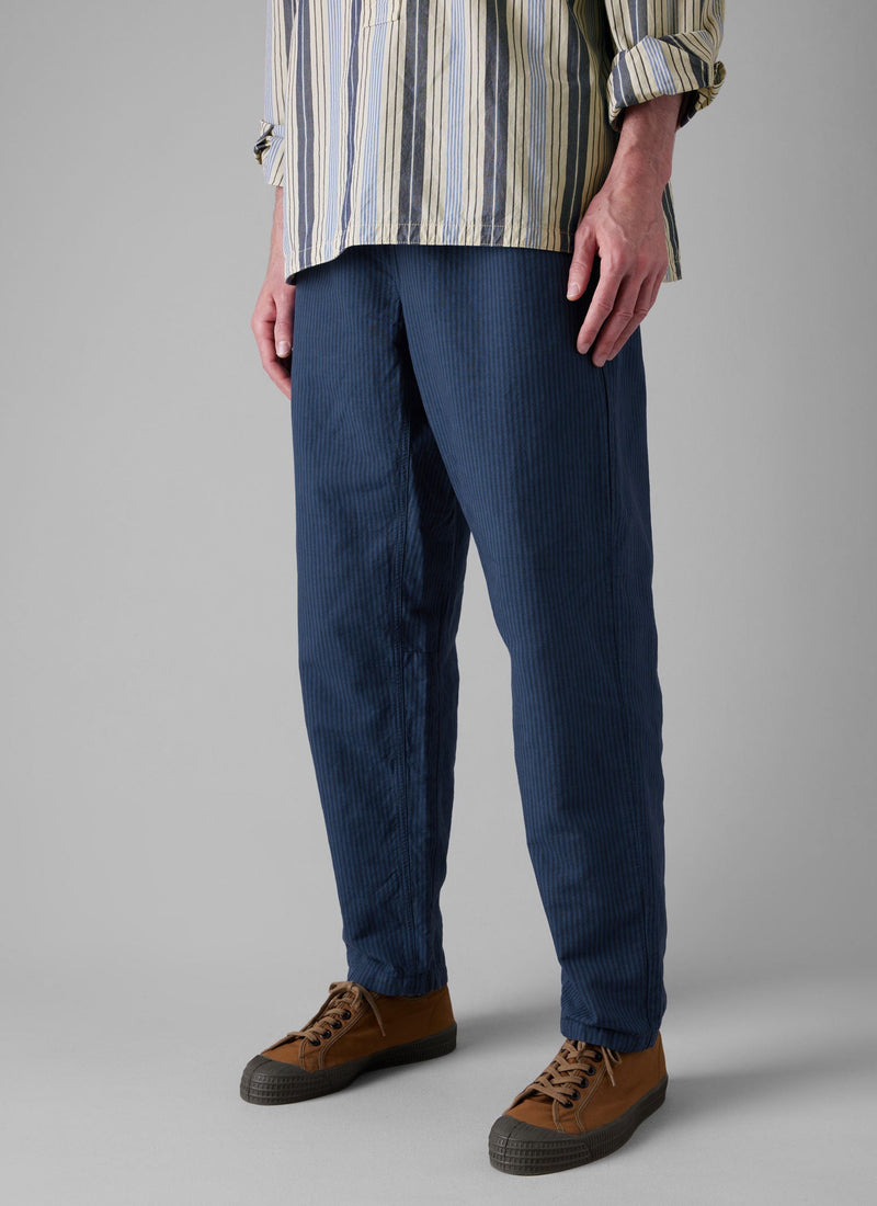Alfie Overdyed Stripe Trousers | Engineer Blue