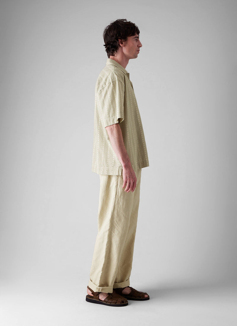 Rory Cotton Linen Drawstring Trousers | Wood Ash