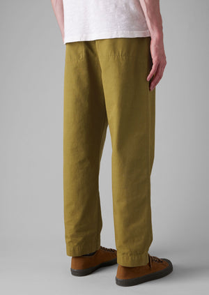 Otto Cotton Pleat Trousers | Warm Olive