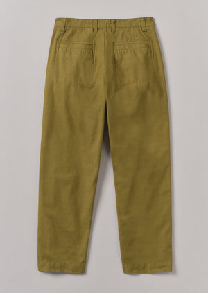 Otto Cotton Pleat Trousers | Warm Olive