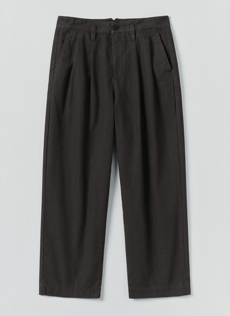 Bill Cotton Canvas Wide Leg Trousers | Soft Black