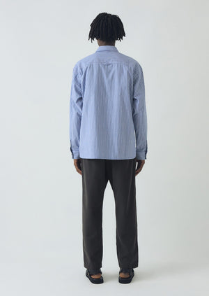 Cotton Canvas Elasticated Trousers | Prussian Blue