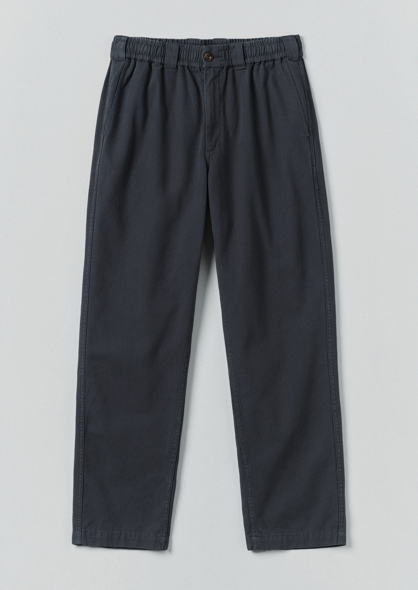 Cotton Canvas Elasticated Trousers | Prussian Blue