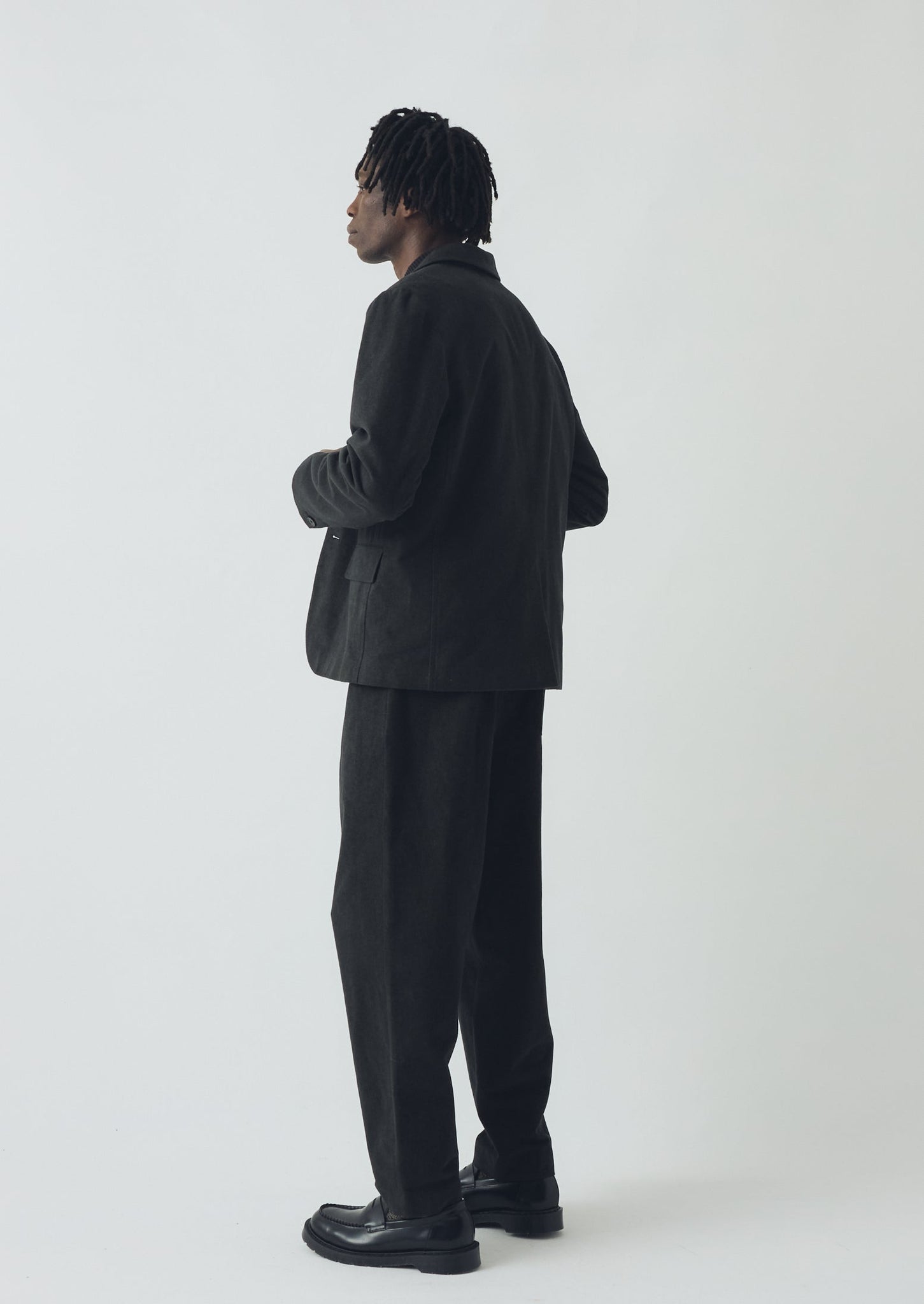 Duncan Brushed Cotton Trousers | Dark Olive