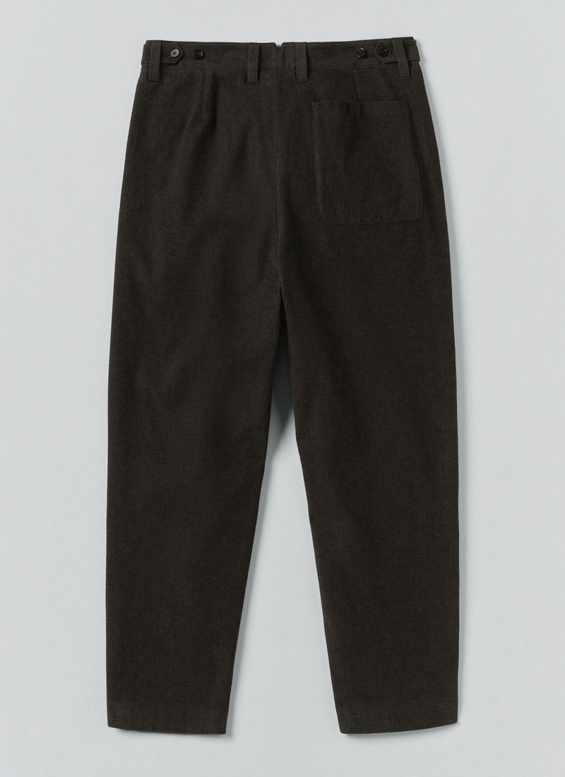 Duncan Brushed Cotton Trousers | Dark Olive
