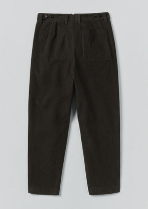 Duncan Brushed Cotton Trousers | Dark Olive