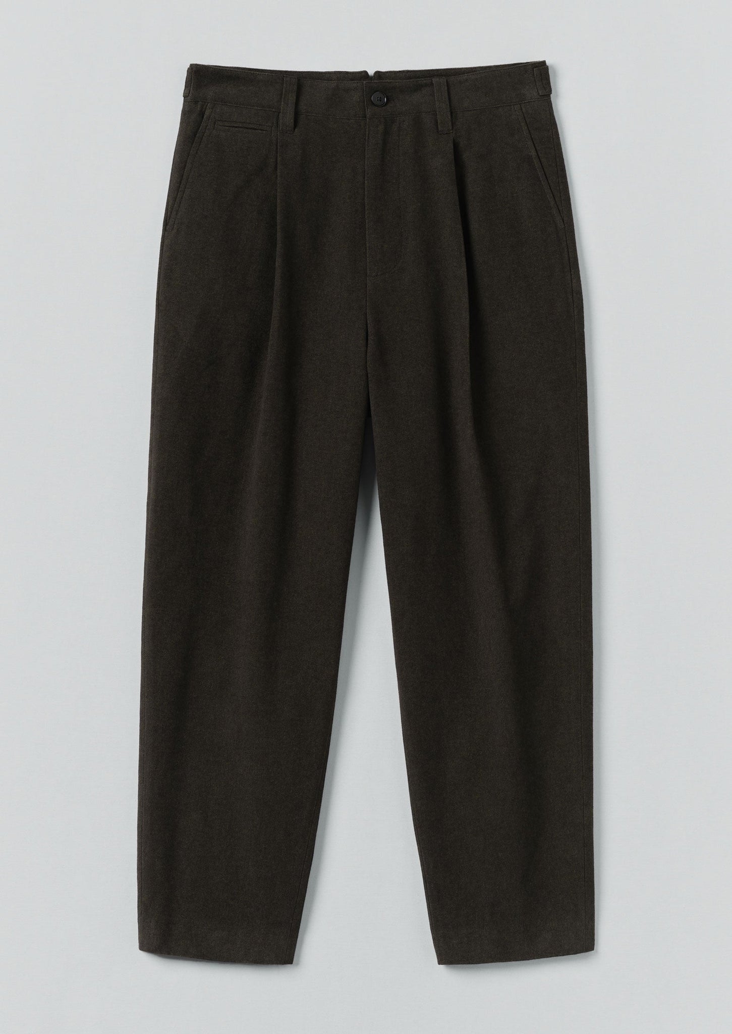 Duncan Brushed Cotton Trousers | Dark Olive