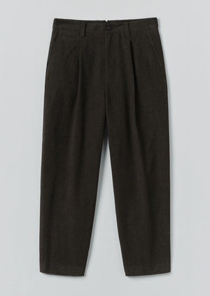 Duncan Brushed Cotton Trousers | Dark Olive