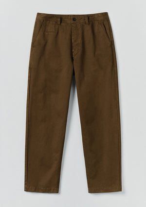 Garment Dyed Cotton Twill Trousers | Bronze