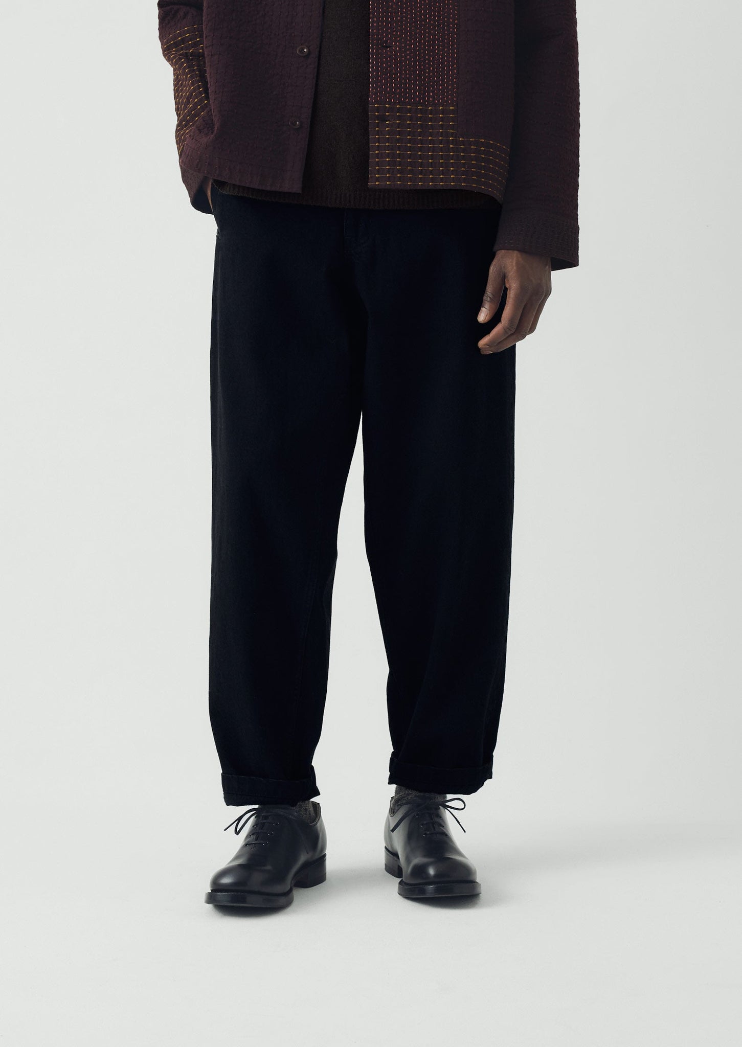 Elliot Denim Tapered Trousers | Carbon Black