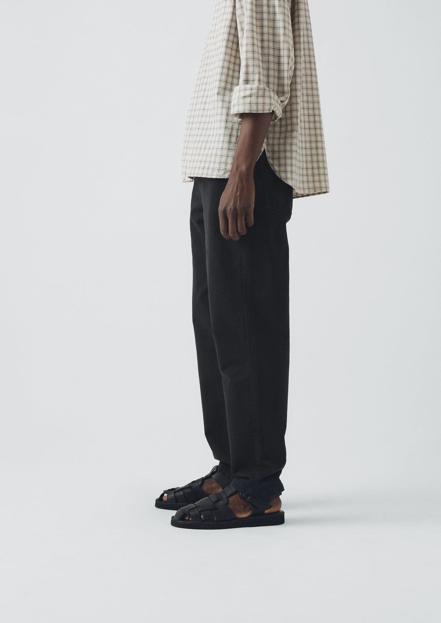 Norv Garment Dyed Tapered Trousers | Charcoal