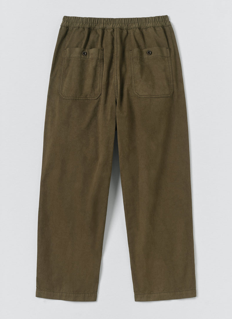 Gabriel Garment Dyed Cotton Twill Trousers | Khaki