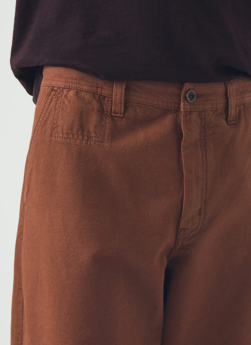 Elliot Garment Dyed Cotton Canvas Trousers | Cinnamon