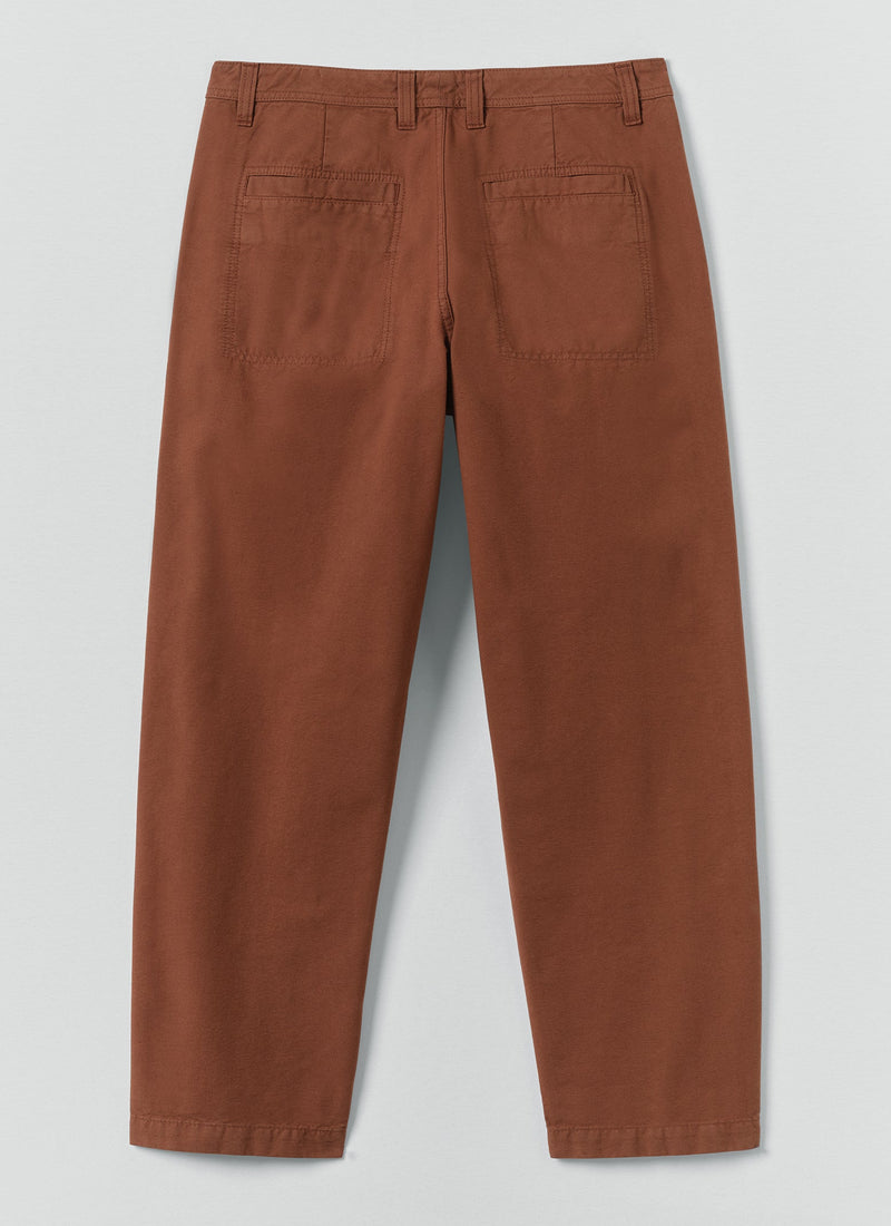 Elliot Garment Dyed Cotton Canvas Trousers | Cinnamon