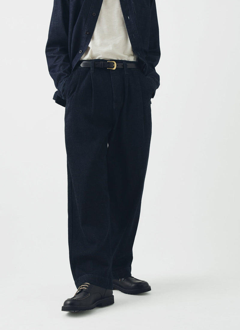 Bill Japanese Denim Wide Leg Trousers | Indigo
