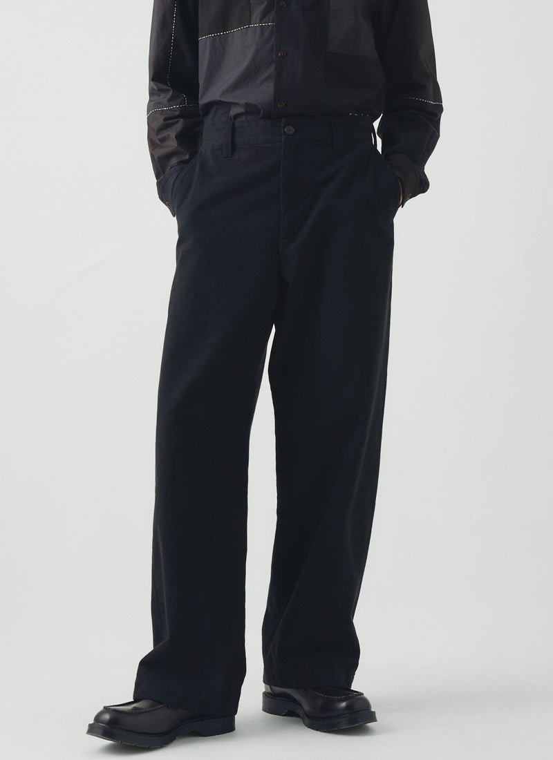 Jude Brushed Cotton Trousers | Navy