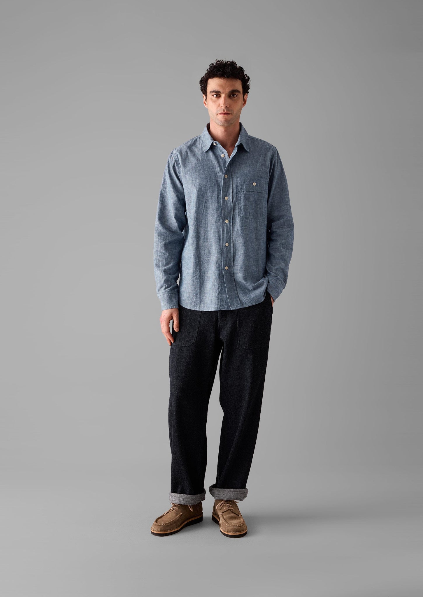 Selvedge Cotton Chambray Shirt | Indigo